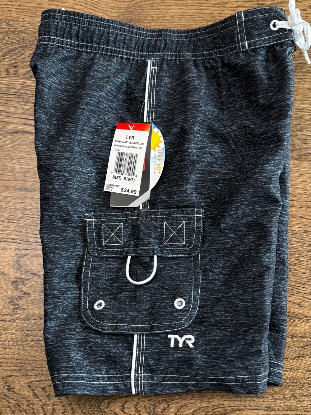 NWT TYR Guard Tahoe Challenger Swim Shorts Black Kids Small (6/7)